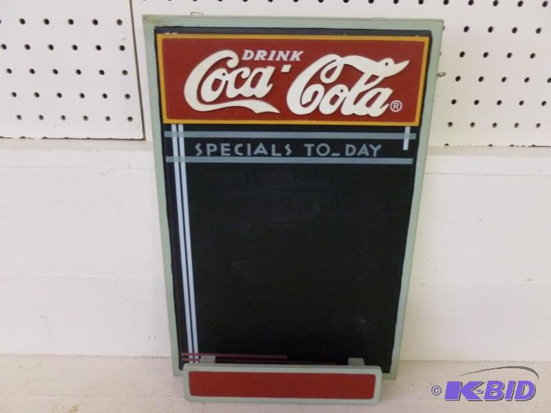 lot 55 image: Drink Coca-Cola wooden framed and slate board...