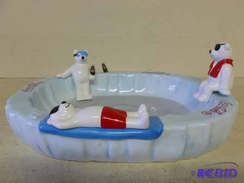 lot 71 image: Large Coca-Cola porcelain snack bowl that mea...