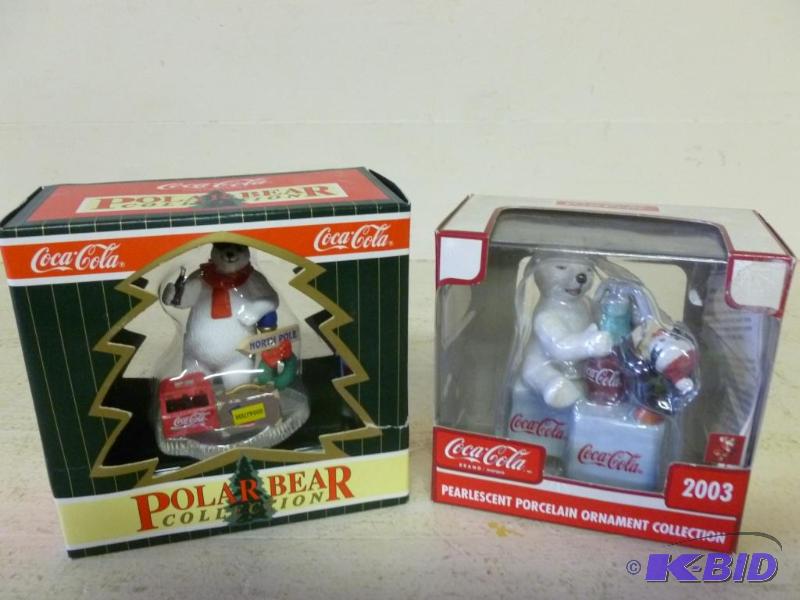 lot 73 image: Lot of two collectible Coca-Cola tree ornamen...