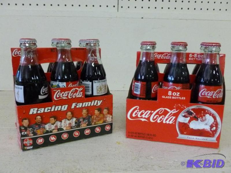 lot 79 image: Lot of two collectible Coca-Cola six pack 8 o...