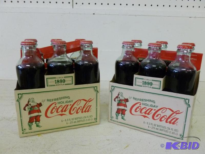 lot 81 image: Lot of two collectible Coca-Cola six pack 8 o...
