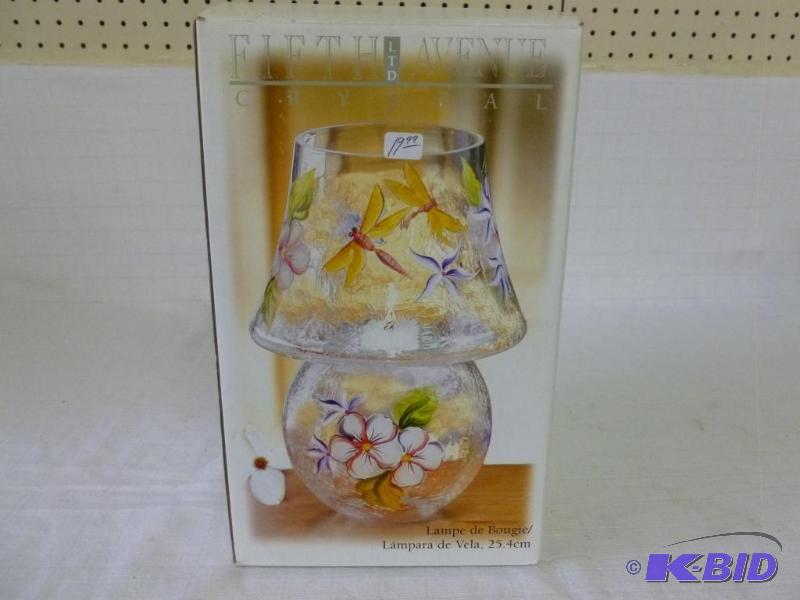 lot 90 image: Fifth Avenue crystal candle lamp, measures 10...