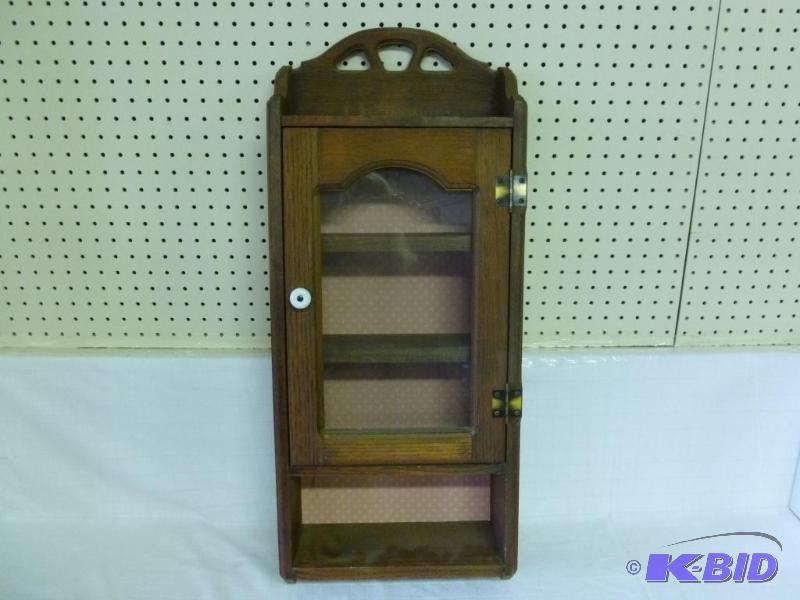 lot 96 image: Beautiful solid wood wall display shelf with ...