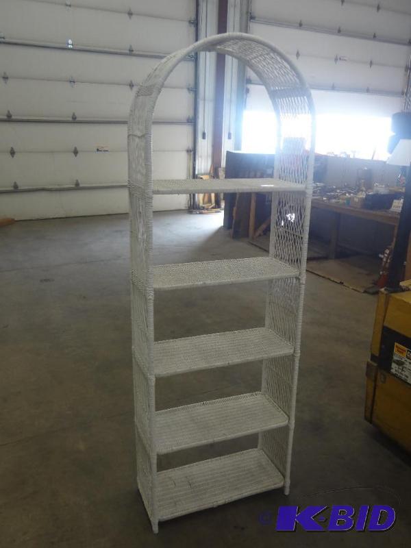 lot 107 image: 5-Level 7ft Wicker Shelf...
