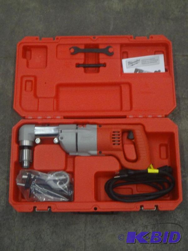 lot 34 image: Milwaukee 12" Angle Head Drill Set...