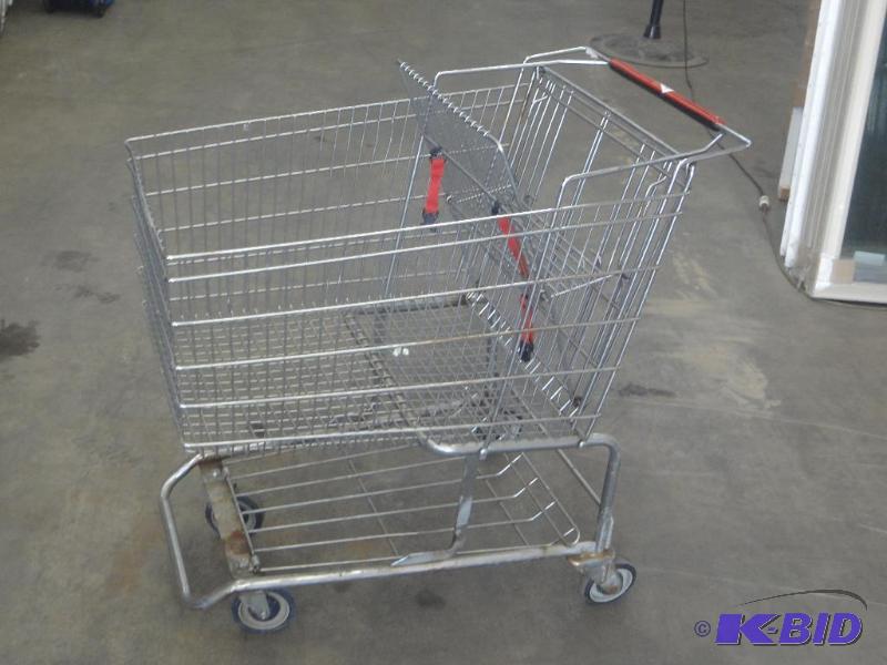 lot 52 image: (1) Steel Shopping Cart...