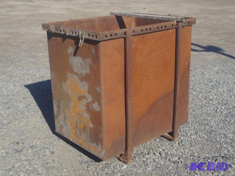lot 6 image: Heavy Duty 3x4x4 Steel Bin With Fork Pocke...