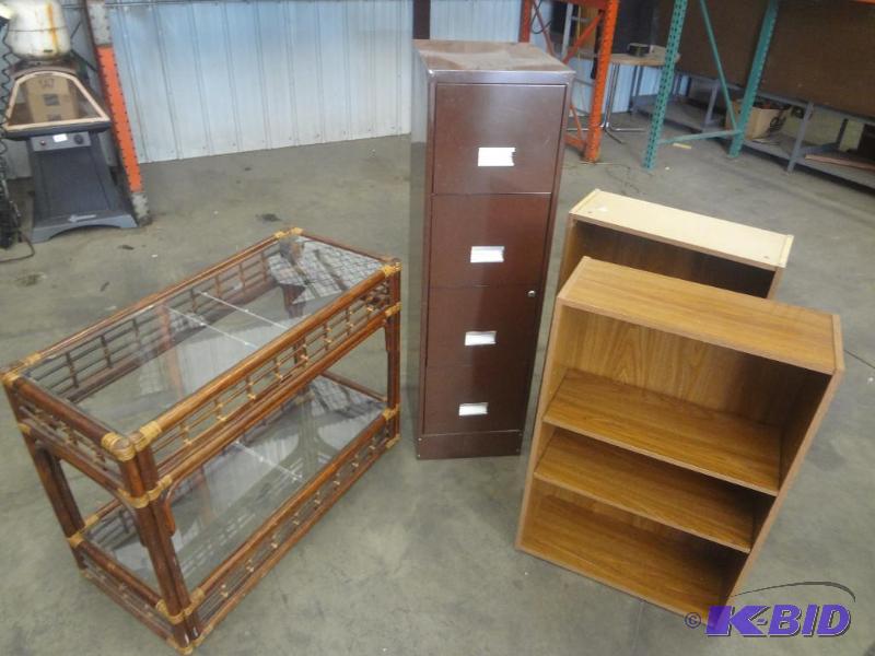 lot 75 image: Pallet Lot (2) Book Shelves, (1) File Cabine...
