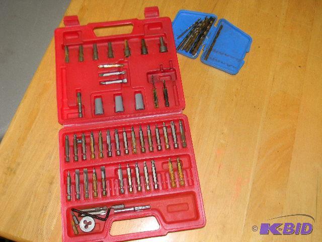 lot 119 image: Lot of 2 - tap and die set in box and drill b...