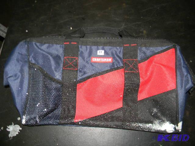 lot 55 image: Craftsman red and blue tool bag...