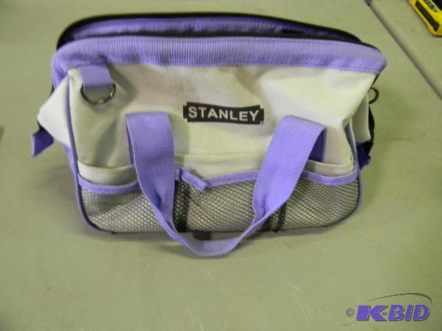 lot 62 image: Stanley purple tool bag with matching purple ...