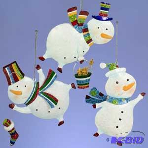 5 Sparklebright Snowman Ornament x3