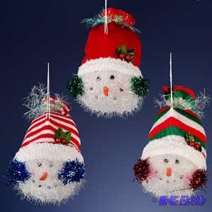 6 Shimmer Snowman Ornament x3