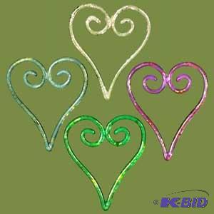 4 Resin Pastel Heart Ornament x4