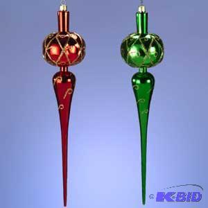 12 RedGrn. Finial Ornament x2