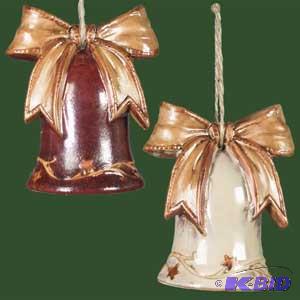 3.5 Rustic Glaze Bell Ornament x2