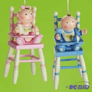 4 Baby High Chair Ornament x2