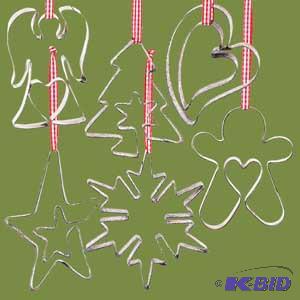 5 Metal Cookie Cutter Ornament x6