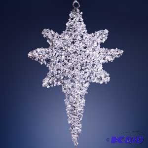 8 Icy Black Mesh Star Ornament