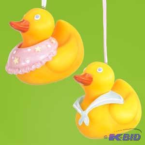 3 Rubber Ducky Ornament x2