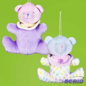 5 Bibbed Baby Bear Ornament x2