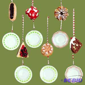 5 Dangle Cake Plate Ornament x6
