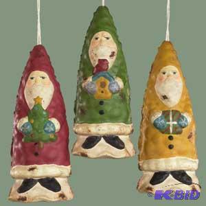 5 Country Charm Santa Ornament x3
