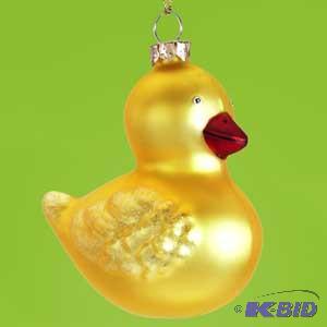 3 Glass Yellow Duck Ornament