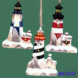 5 Seawood Lighthouse Ornament x3