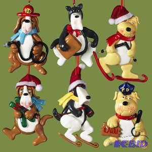 4 WorkPlay Dog Ornament x6