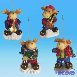 3 Moose Musicians Ornament x4