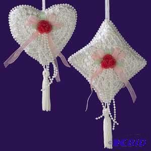 8 Rose Crochet Pillow Ornament x4