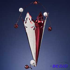 9 RedWhite Tin Cone Ornament