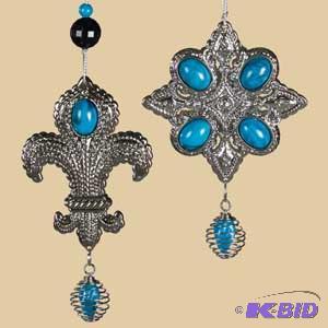 4.5 Turquois Emblem Ornament x2