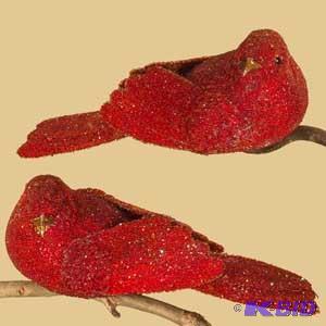 5 Bead Red Cardinal Clip x2