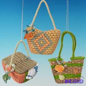 3 12 Beach Tote Ornament x3
