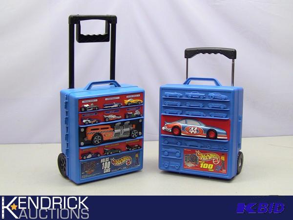 lot 20 image: 2 Hot Wheels Rolling Storage Cases