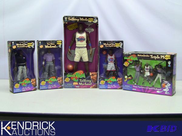 lot 26 image: 5 New in the Box Michael Jordan Space Jam Dolls