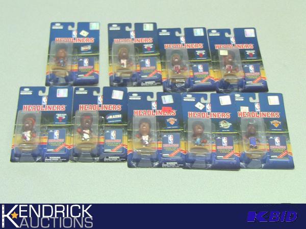 lot 28 image: 9 New in the Package 1996-1997 Starting Lineup NBA Headliners Bobble Heads