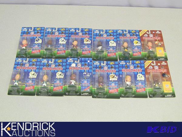 lot 42 image: 12 New in the Package 1996 and 1997 Starting Lineup NFL Headliners Bobbleheads