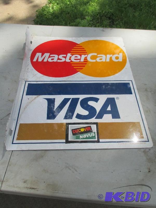 MastercardVisaDiscover Metal Sign