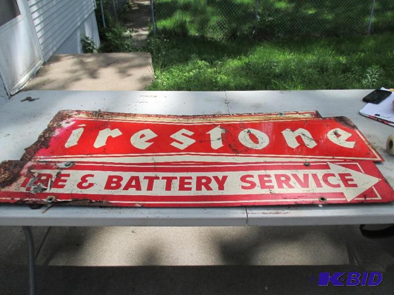 Firestone Sign Metal rusted