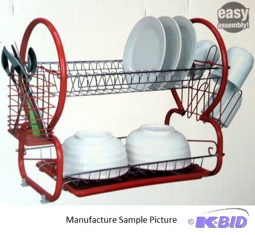 Deluxe Two Tier Red Dish Drainer -&nbsp2 Tie...