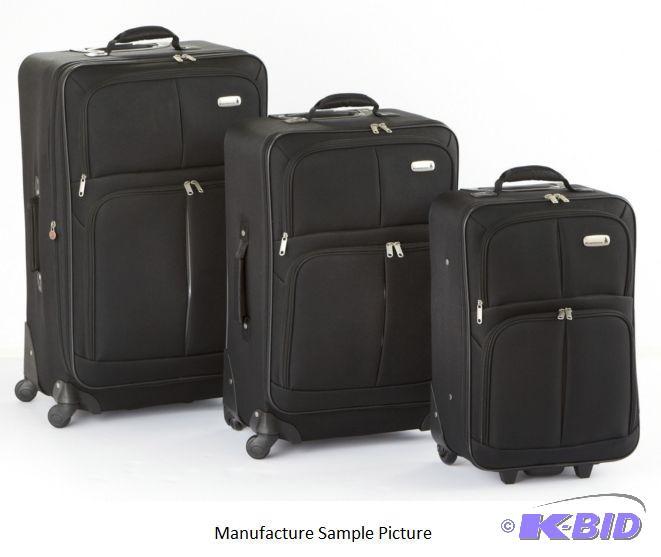 Riverstone Three Piece Luggage Set - Black - ...