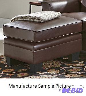 Braddock Ottoman  -With textured, brown faux ...