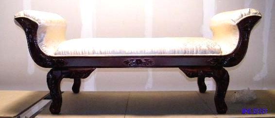 Carved Bed End Bench - Has ornately carved wo...