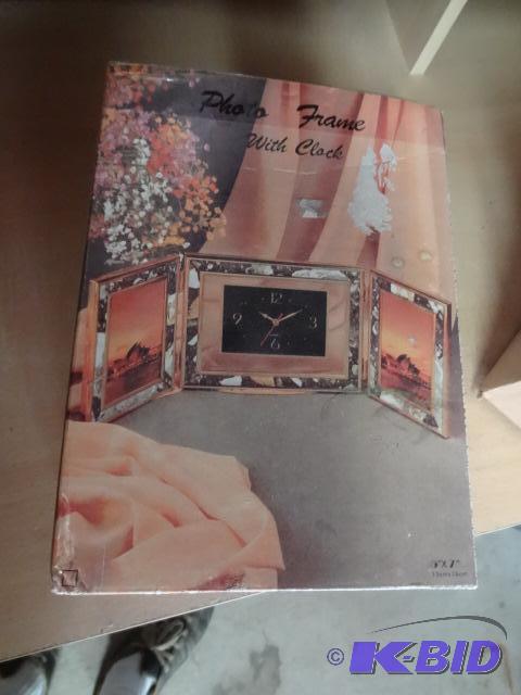 lot 106 image: Photo Frame with Clock. Misc. Figurines. Misc...