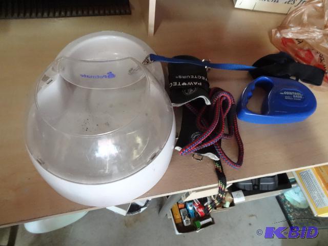 lot 107 image: Pet Dish. Dog Leash. Paw Protectors...