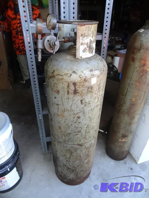 lot 4 image: 100 pound Propane Tank With Approx 12 Full o...