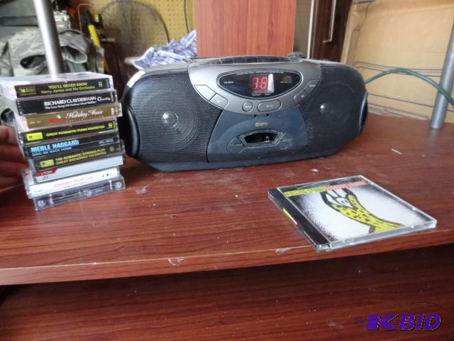 lot 60 image: Misc cassette tapes. GDX CD player radio and ...